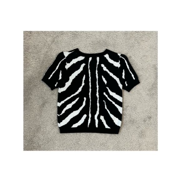 Bar III Zebra Print Sweater Top - Picture 3 of 6